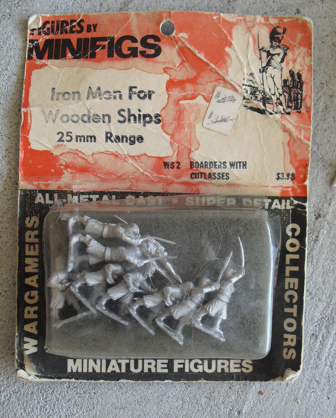 Vintage 1970s Minifigs 25mm Iron Men For Wooden Ships Boarders Cutlasses Set Nip