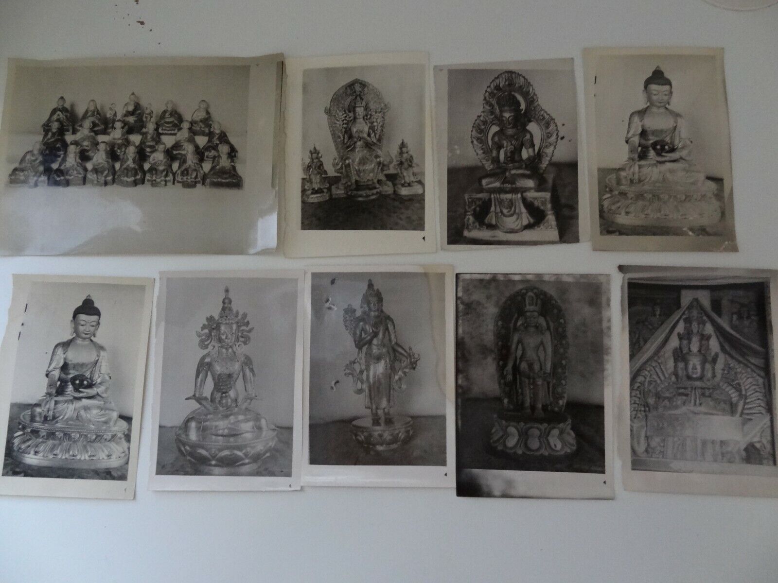 Old Mongolian Buddhist Black & White Various Photos 9 Pc