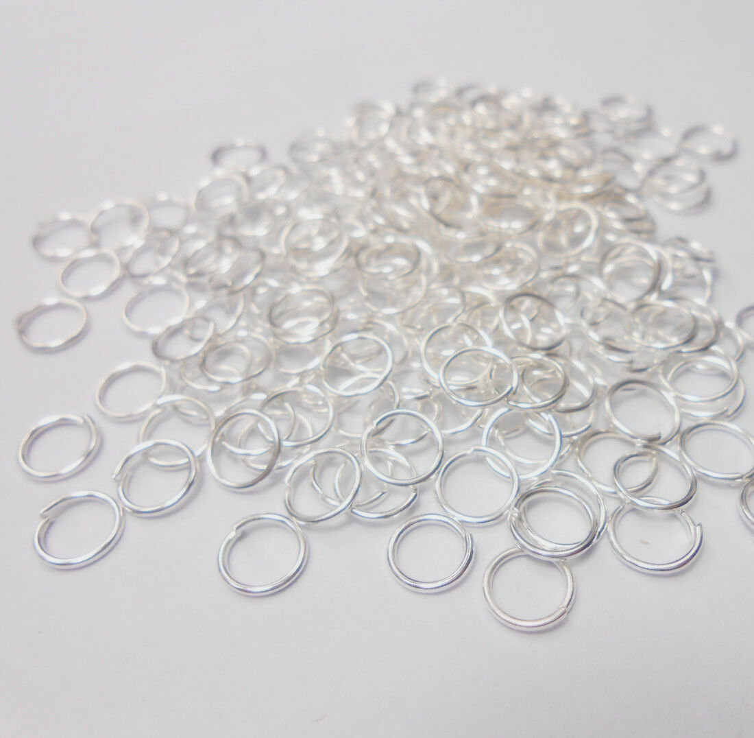 500x 3-9mm Making Jewelry Findings 925 Sterling Silver Plate Opening Jump Rings