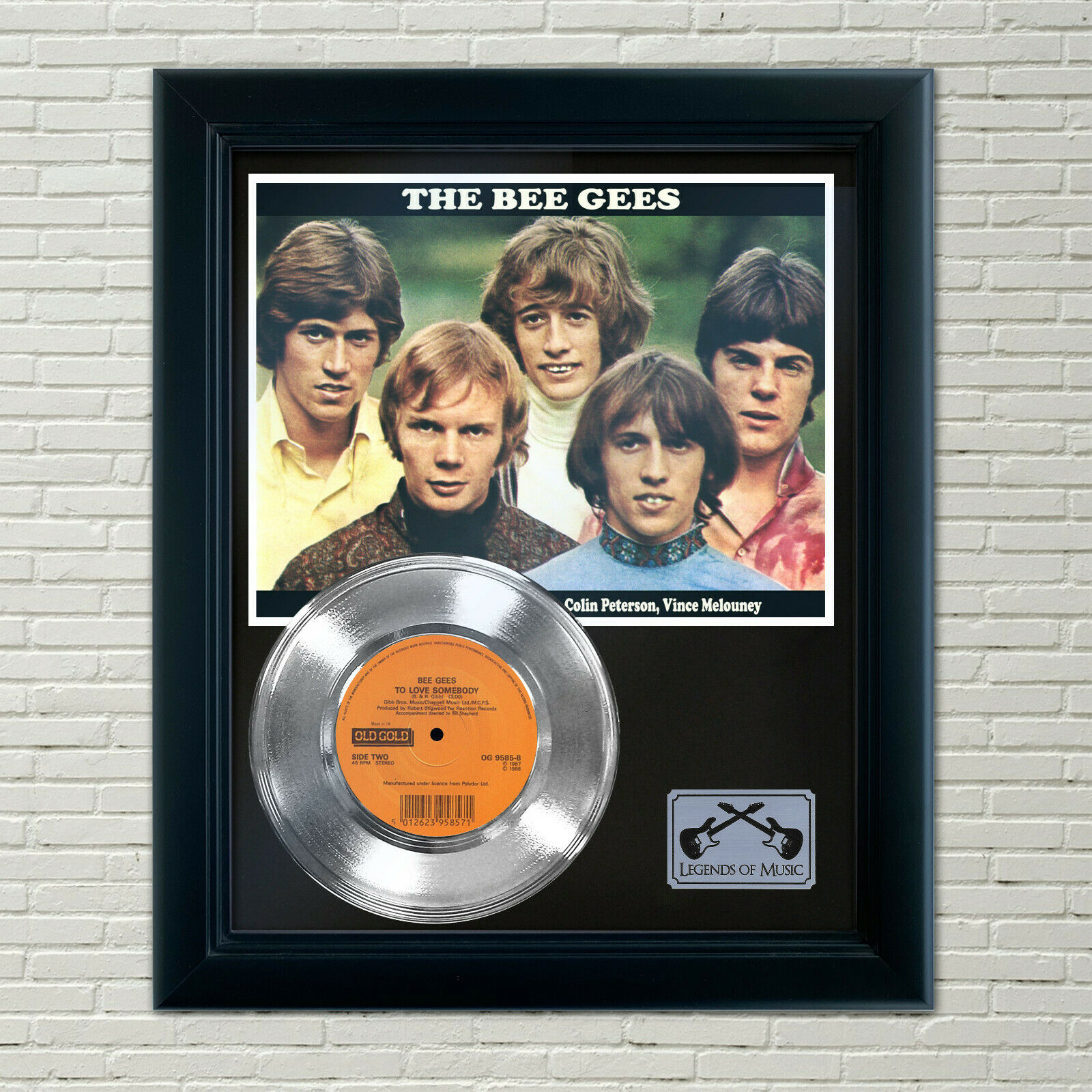 Bee Gees "to Love Somebody" Silver Framed Record Display