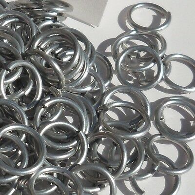 1000 3/8 " 16g Bright Aluminum Jump Rings Saw Cut Chainmail Chain Mail