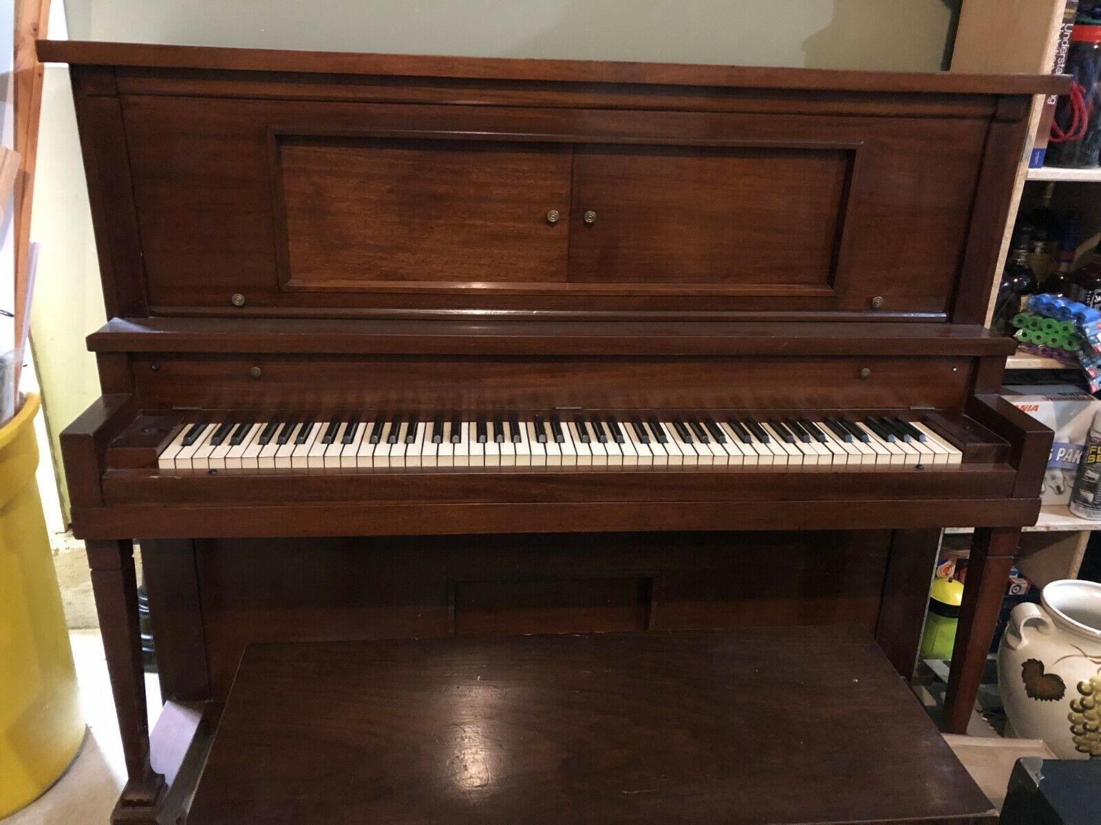 Antique Player Piano {1918} New York Autopiano Manuel Foot Pedal Piano