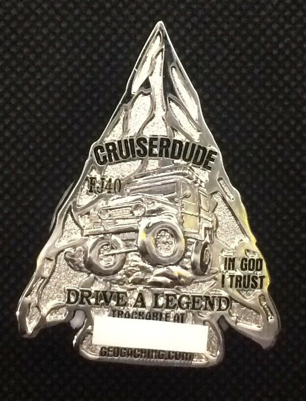 2007 Cruiserdude Arrowhead Geocoin Silver "drive A Legend" Unactivated Vhtf