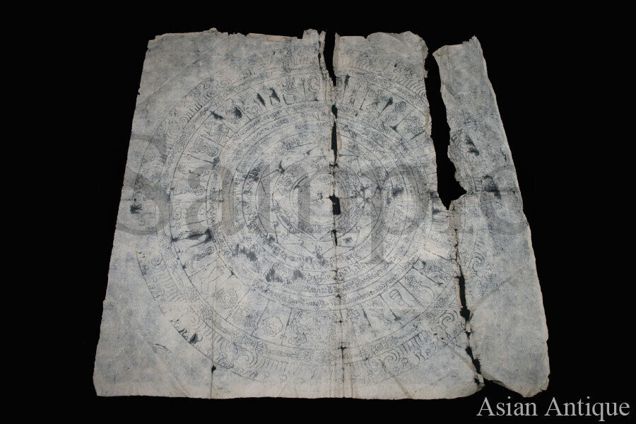 Ancient Mongolian Buddhist Amulet Manuscript Leave Mongolia #9-b3634