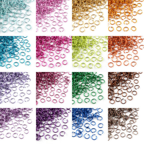 430pcs Unsoldered Aluminum Open Jump Ring Loop Jewelry Findings Colorful 6x0.8mm