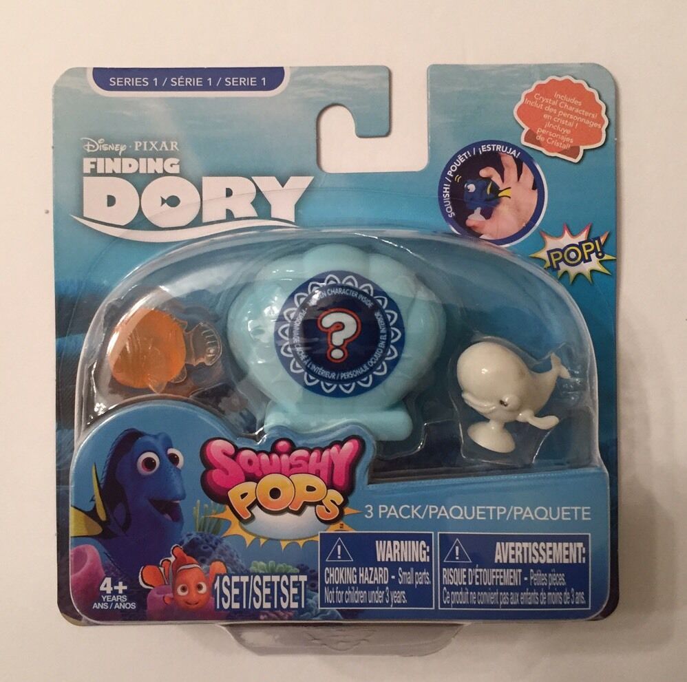 1 New Squishy Pops Disney Pixar Series 1 Finding Dory 3 Pack Blind Case Hank