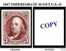 1847 5¢ Imperforate U.s. Scott #1 Reproduction