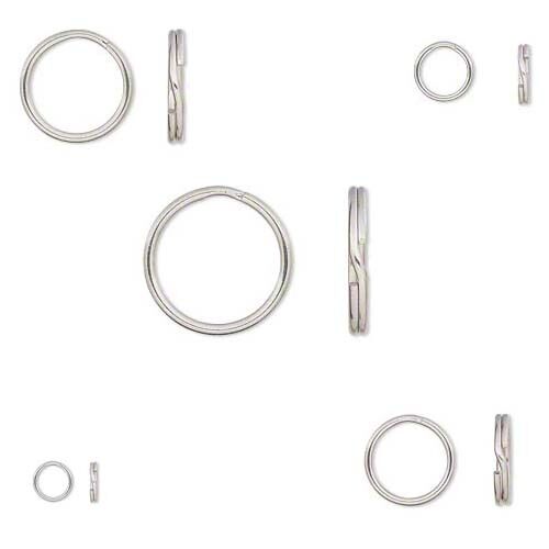 20 Round Stainless Surgical Steel Split Ring Keyring Jewelry Findings Small -big