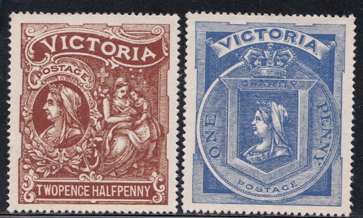 Az4. Australia Victoria 1897 Diamond Jubilee Qv Set Reproduction Stamp Sv
