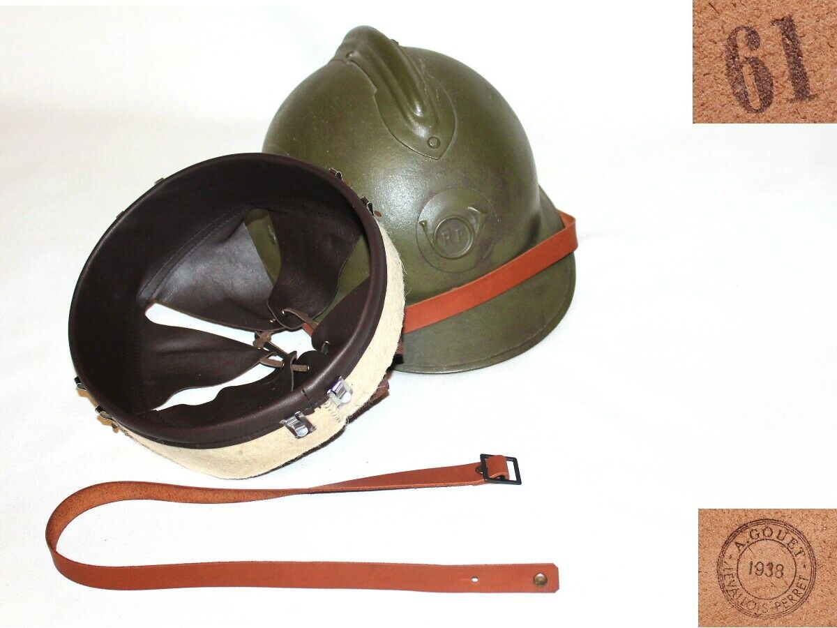 Leather Brown Liner Helmet Adrian 26, Chinstrap, Size 61