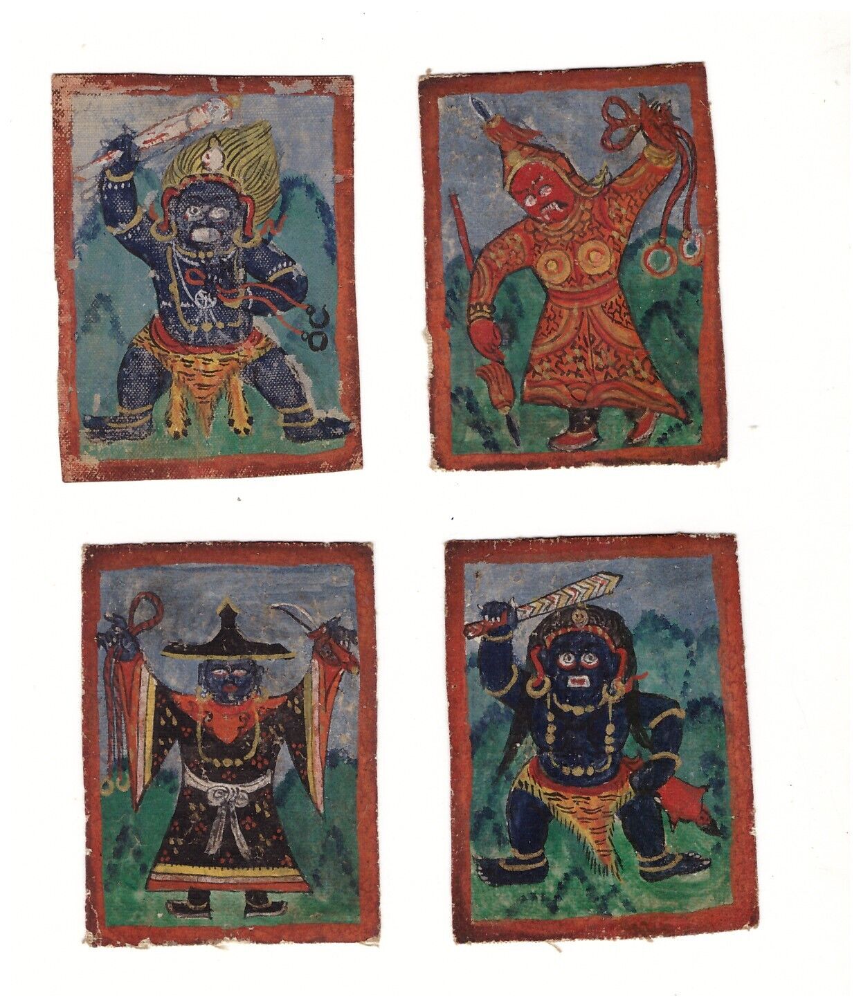 Mongolian Tibetan Buddhist  Tsakli Initiation Cards Set Mongolia  Items 4- 4x4