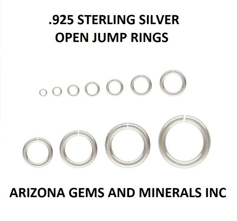 Sterling Silver .925 3mm To 9mm Open Jumprings In 22ga.+ 20.5ga+19.5ga+18ga+16ga